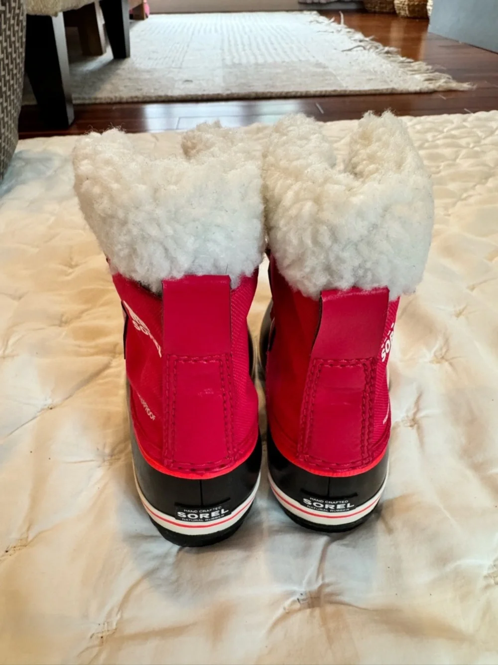 Sorel Kids Pink and Black Fleece-Lined Snow Boots